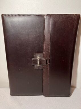 Cutter & Buck Dark Brown Leather Portfolio with Strap